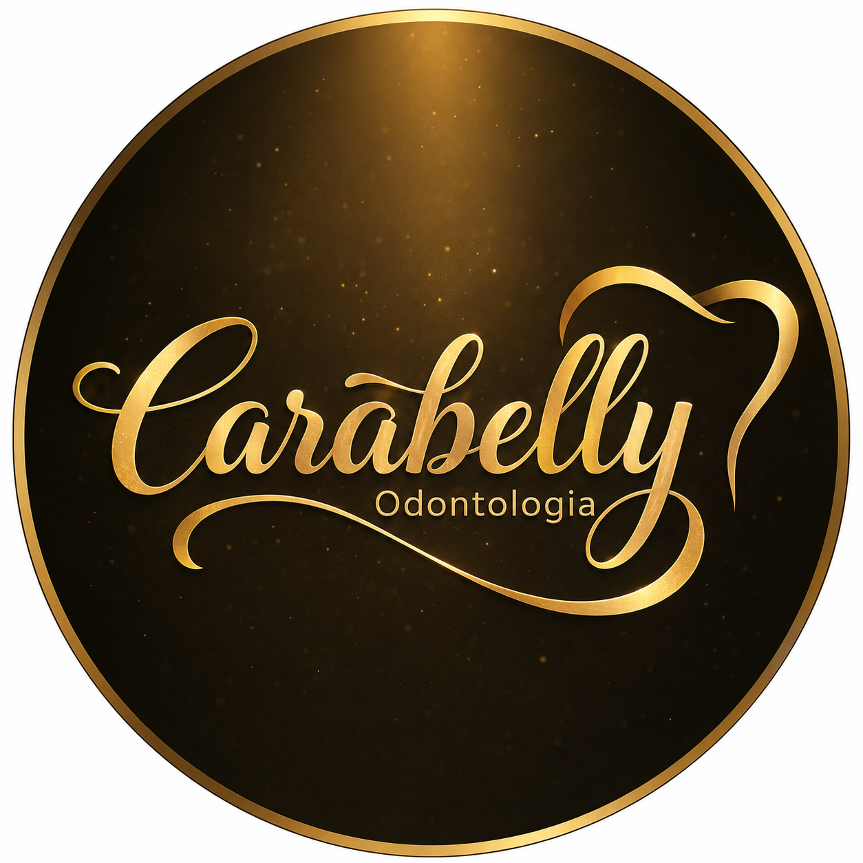 Logo dourado da Carabelly Odontologia